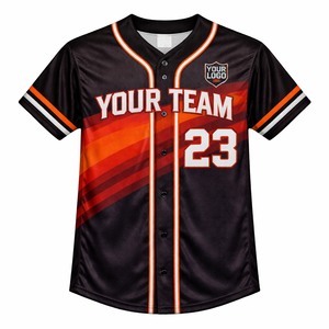 Custom Oversized Baseball Jersey Streetwear Hip Hop Button Down Shirt 100% Polyester Digital Print for Men Team <b>Club</b> - Product Image 1