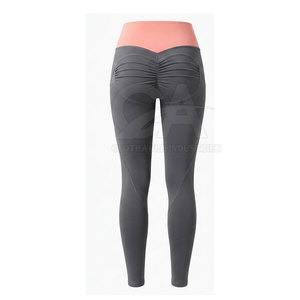 <b>Low</b> MOQ OEM Service Mid Elastic <b>Waist</b> Solid Ruched Back Yoga <b>Leggings</b> Women High Quality Fitness Wear Cheap Price - Product Image 3