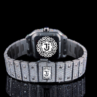 Montre-bracelet Iced Out Diamond de qualité supérieure, mécanique ETA, en acier inoxydable argenté, chronographe unisexe, ronde, analogique, 21 mm