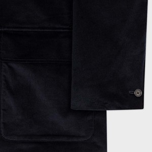 Men's Navy Corduroy Shirt Slim Bomber Jacket Regular Fit Stand Collar <b>Belt</b> Closure Smart Casual Winter Eco-Friendly - Product Image 3