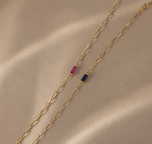 Elegant Cleo <b>Necklace</b> For Women Birthstone <b>Ruby</b> Sapphire Gold Plated Jewelry Minimalist <b>Necklace</b> Luxury Gift - Product Image 2