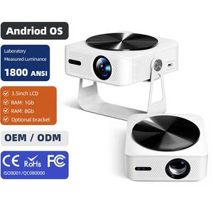 Mini projecteur portable AUN A005 Android à faible coût, 4K 3D 1080P Full HD, home cinéma, Netflix, haut-parleur HIFI, correction automatique de la distorsion trapézoïdale, Europe - Product Image 1