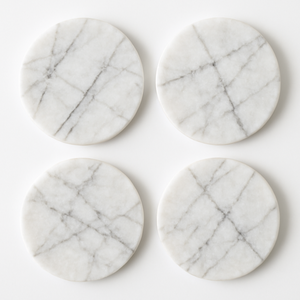 Sous-verres ronds en marbre Ensemble de 4 sous-verres pour bureau à domicile sous-verres en pierre à vendre - Product Image 1
