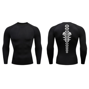 Camiseta Deportiva de Compresión de Manga Corta para Hombre, de Secado Rápido, Tejida, 100% Algodón, para Gimnasio, Entrenamiento, Running, Camiseta Interior - Product Image 2