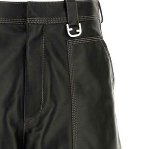 Pantalones cortos informales de cuero PU para hombre con cinturón y bolsillos para fiestas, uso diario - Product Image 3