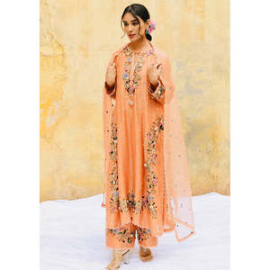 Top de fiesta de diseñador para mujer-Conjunto Plazzo y Dupatta con bordado pesado Trabajo Aspecto elegante - Product Image 4