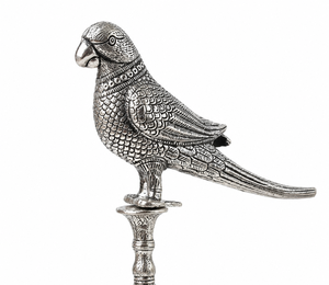 Traditional Hand Engraved Art Deco Silver Polished <b>Bird</b> Pillar Showpiece Elegant <b>Decorative</b> Metal Animal Figurine for Office - Product Image 5