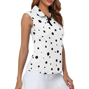 Casual Wear Women's Sleeveless Golf For <b>Shirt</b> Solid Color Slim Fit High Stretch Breathable Ladies Golf Polo <b>Shirts</b> - Product Image 4