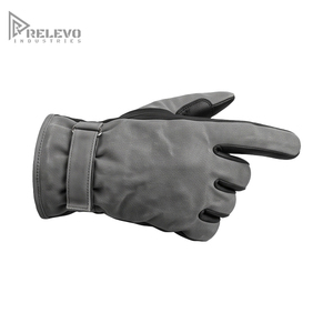 Custom Vintage Grey Waxed Canvas Motorcycle Gloves Genuine Black Leather Palm Biker Gloves D-Ring Wrist Strap Heritage Urban - Product Image 4