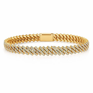 Bracelet tennis Solace Cuban Link en or 10k véritable, cultivé en laboratoire, 5 carats, prix de gros tendance Tw. Diamant de luxe certifié GRA pour - Product Image 1