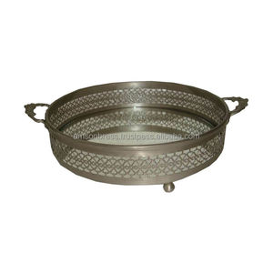 Bandeja decorativa para servir Bandeja decorativa para el hogar Bandeja decorativa para servir Bandeja de espejo de metal y vidrio Hotel y restaurante - Product Image 5
