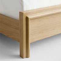 Cadre de lit en bois massif pliable et sculpté à la main, style moderne |   Meubles de chambre à coucher finition chêne clair KD Inde