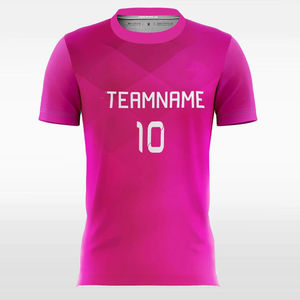Maillot de football unisexe RICSA rose imprimé par sublimation, col rond, séchage rapide, polyester, pour adulte, avec nom d'équipe et logo frontal 10 - Product Image 1