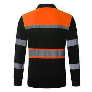 <b>Working</b> Wear Safety Security Long Sleeve Polo Shirts Outdoor Reflective Roadway Safety Construction Polo Shirt For Worker - Product Image 4