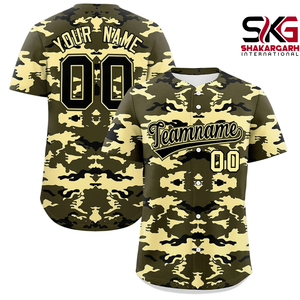 Camiseta de Béisbol Sublimada Personalizada – Camiseta Deportiva con Botones y Estampado Floral - Product Image 1