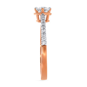 Anillo Solitario Beauty of Sparkle, Anillo de Diamantes Rose Gold Sunset Kiss, Banda de Eternidad con Diamantes Blushing Dawn - Product Image 4
