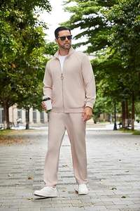 Ensemble de survêtement décontracté pour homme, 2 pièces, avec fermeture éclair intégrale, pour le jogging et le sport - Product Image 3