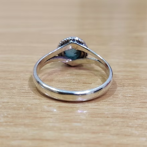 Elegante Anillo de Calcedonia Aqua, Plata de Ley 925, Cabujón Redondo, Joyería Fina para Uso Diario, Ideal para Regalos - Product Image 4