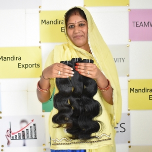 Extensiones de Cabello Humano 100% Natural, Cabello Indio para Mujer, Ondulado, Cutícula Alineada, Color Negro Natural, Sin Químicos, Venta al Por Mayor - Product Image 5