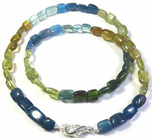 Collier en apatite naturelle multicolore de 16 pouces, provenant du Brésil, 6-8 mm, poli, baguette, percé au centre - Product Image 6