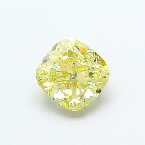 Diamante suelto de corte cojín, color amarillo intenso, certificado CVD, cultivado en laboratorio, con brillo radiante y elegante, pieza de joyería fina. - Product Image 1