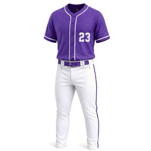 Maillot de baseball pour homme avec numéro 23, logo brodé, tissu polyester respirant, manches courtes, pantalon blanc - Product Image 4