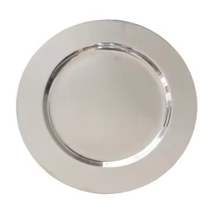 Assiette de présentation de luxe en acier inoxydable finition or, assiette décorative pour mariage, événement, hôtel, restaurant, banquet, fête - Product Image 1