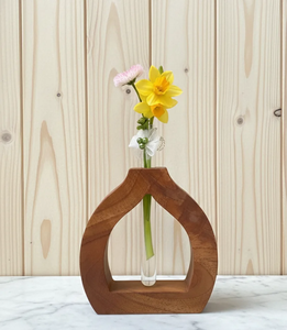 Vase à fleurs en bois massif fait main, design moderne et écologique, décoration d'intérieur, vente en gros - Product Image 3