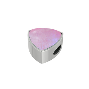 Premium Silver Plated Fine Classic 925 Silver Slider Pink Moonstone Mix Shapes Spring <b>Lock</b> <b>Cable</b> Chain Bezel Setting Pack 3 - Product Image 3
