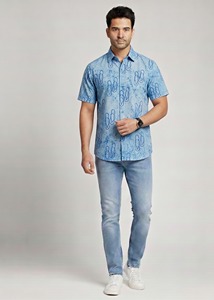 Indian Hand Block Print Cotton <b>Shirt</b> Mens Stylish Boho Casual <b>Shirt</b> Lightweight Bulk Supply - Product Image 5