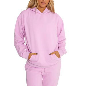 Sweat à capuche pour femme en fibre de bambou légère de qualité supérieure avec décoration lettrée, sweat à capuche de haute qualité de couleur violet foncé - Product Image 1