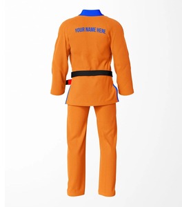 Kimono de Jiu Jitsu Brasileño OEM Naranja con Ribete Azul, 100% Algodón, Transpirable, para Artes Marciales, Uniforme para Adultos - Product Image 2
