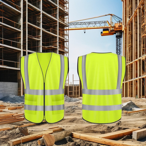 Chaleco de Seguridad Reflectante, Certificado ANSI/EN ISO 20471 Clase 2, Impermeable, OEM/ODM, Logotipo Personalizado, Cinta 3M, LAKSHY - Product Image 1