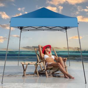 1.8*1.8m di plastica nera spruzzata tubo di ferro da un lato zaino zaino smussato in tessuto Oxford pieghevole capannone cielo blu pergolato - Product Image 5
