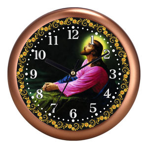 Horloge murale chrétienne personnalisée créative avec impression de Jésus - Marque Liviya, plastique, logo personnalisé, couleur au choix pour Noël, fête des mères - Product Image 4