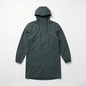 Dark <b>Grey</b> Hooded Long Coat | <b>Waterproof</b> Zip Up Utility <b>Jacket</b> | Oversized Streetwear Rain Trench Coat | Custom OEM Manufacturer - Product Image 1