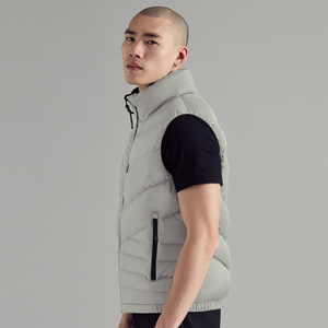 Chaleco Acolchado Ligero Impermeable de Invierno para Hombre, Estilo Hip Hop, Personalizable, Sin Mangas, con Cierre de Cremallera - Product Image 3