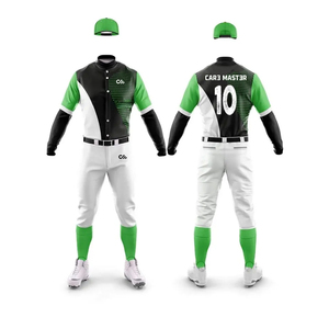 ราคาสมเหตุสมผล คุณภาพดีที่สุด ชุดยูนิฟอร์มเบสบอลขายส่ง พิมพ์โลโก้ตามสั่ง สีพื้น ระบายอากาศได้ดี โพลีเอสเตอร์ 100% - Product Image 1