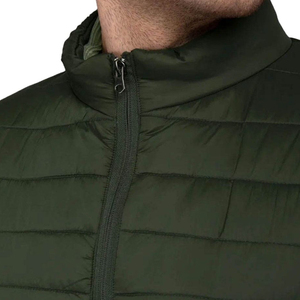 Chaqueta Acolchada de Lona Transpirable de Alta Calidad para Hombre, con Capucha, Logotipo Frontal, Cuello Alto, Manga Larga, Color Sólido - Product Image 3