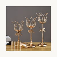 Ensemble de porte-bougies en métal élégant résistant à la chaleur, trois nouveaux designs, porte-bougies décoratifs personnalisés, décoration de table de mariage