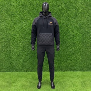 Ensemble sweat-shirt à capuche pour homme Topline, noir, en polaire thermique, vêtements décontractés d'hiver, ensemble sweat-shirt et pantalon de survêtement - Product Image 1