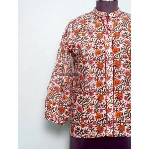 Haut en coton indien vintage romantique évasé pour femme, col rond, manches longues, motif floral, respirant, séchage rapide, écologique, idéal pour l'été - Product Image 2