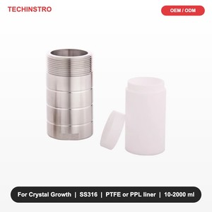Reactor de Autoclave Hidrotermal para Crecimiento de Cristales, Revestimiento de PTFE o PPL, Carcasa de Acero Inoxidable SS316, Recipiente de Laboratorio de Alta Presión de 10 ml a 2000 ml - Product Image 1