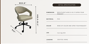 Chaise pivotante au design minimaliste avec hauteur réglable en tissu et pivotante à 360 degrés pour bureau à domicile - Product Image 4