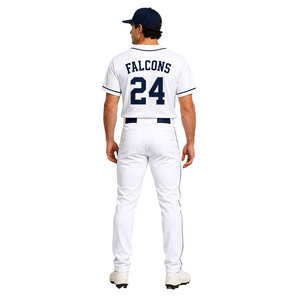 Falcons <b>Baseball</b> Jersey Men's White Short Sleeve 24 Moisture Wicking Polyester Team Apparel All Seasons Regular Fit - Product Image 2