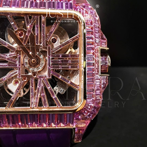 Montre de luxe en quartz avec design unique, personnalisée, sertie de diamants Moissanite, style Hip Hop Bling Bling, pour femmes et hommes, disponible à la vente - Product Image 2