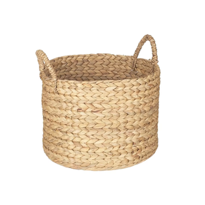 Handwoven Water Hyacinth Round <b>Storage</b> <b>Basket</b> for Plant, Blanket Bathroom, <b>Toy</b> Organizer from Vietnam - Product Image 1