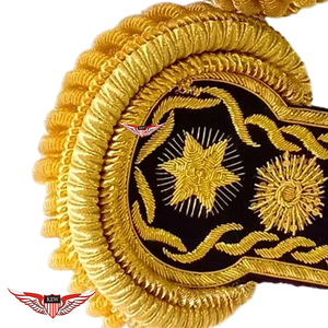 Epaulettes con Flecos de Oro, Bordados a Mano, Ecológicos, Estilo Napoleónico, Personalizables, Vintage Francés, Ceremoniales - Product Image 4