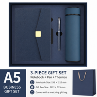 Ensemble cadeau d'affaires de luxe personnalisé avec logo, 3 pièces : carnet, stylo à bille, gobelet isotherme pour les anniversaires d'entreprise, le Nouvel An, la fête des pères