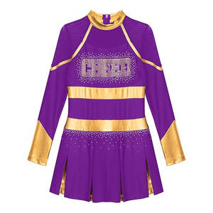 Uniforme de Animadora con Pedrería Brillante para Niñas, Vestido de Baile sin Mangas con Cierre Trasero, Traje Brillante para Actuaciones - Product Image 6